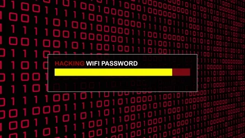 Cyber Security Red Binary Code Hacking Login Abstract Background Concept Stock Footage 231332594