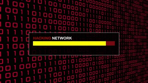 Cyber Security Red Binary Code Hacking Login Abstract Background Concept Stock Footage 231332595