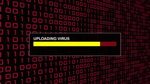 Cyber Security Red Binary Code Hacking Login Abstract Background Concept Stock Footage 231332603