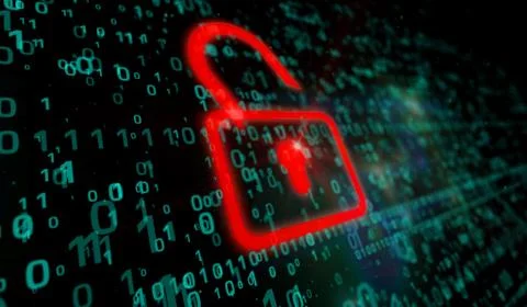 Cyber security - red padlock Stock Illustration