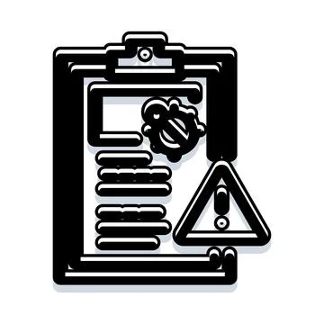 Cyber security report showing warning and bug icon 库存插图