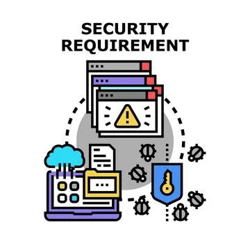 Cyber security requirement protecting digital data and system Illustrazione stock