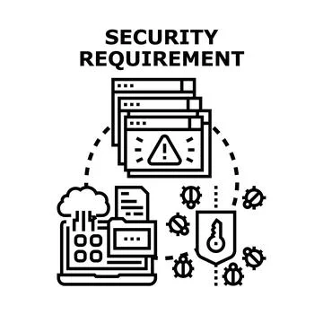 Cyber security requirement protecting digital data and system Illustrazione stock