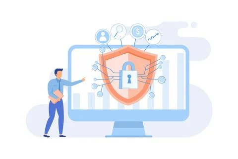 Cyber security risk Cyber security report analysis, risk mitigation managem.. Stock Illustration