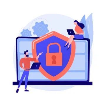 Cyber security risk management abstract concept vector illustration. Illustration