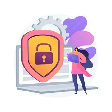 Cyber security risk management abstract concept vector illustration. Stock Illustration
