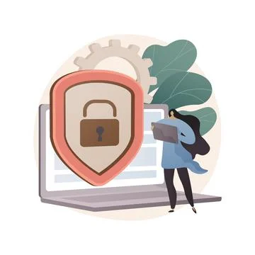 Cyber security risk management abstract concept vector illustration. Illustration