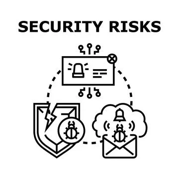 Cyber security risks and data protection concepts Stockillustratie