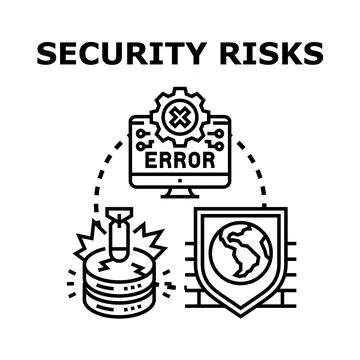 Cyber security risks and data protection concept Stock Illustration