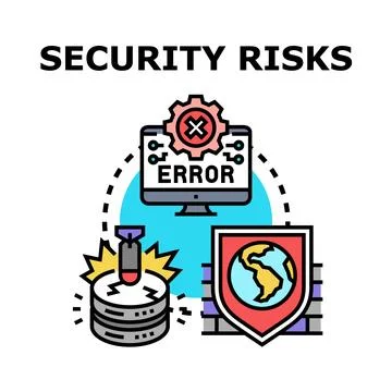 Cyber security risks and data protection concept Stock Illustration