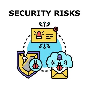 Cyber security risks and data protection concepts Stock Illustration