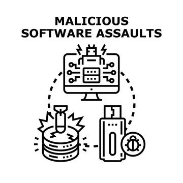 Cyber security risks and data hacking concept Stock Illustration