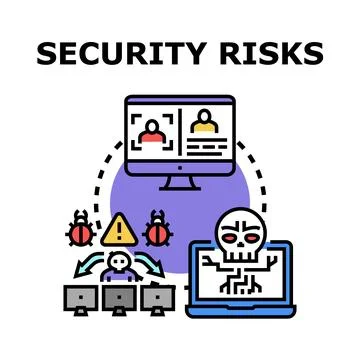 Cyber security risks concept with hacking threats イラスト素材