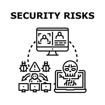 Cyber security risks concept with hacking threats Stock Illustration