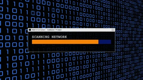 CYBER SECURITY Secure Firewall Antivirus Alert Protection Binary Code Background Stock Footage 231302532