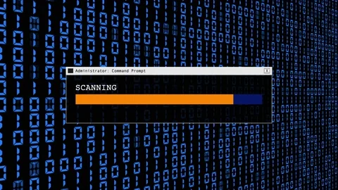 CYBER SECURITY Secure Firewall Antivirus Alert Protection Binary Code Background 库存影片 231302596