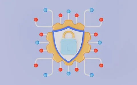 Cyber security, server and connection, technology, programming, development Stock Illustration
