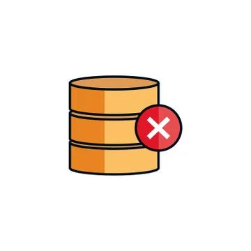 Cyber security server data disk detailed style icon Stock Illustration