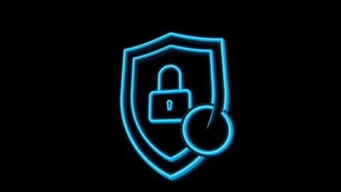Cyber security shield 3d isometric hud Stock Footage 346734087
