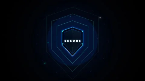 Cyber security shield animation with digital data protection concept on dar.. Stock Footage 337558910