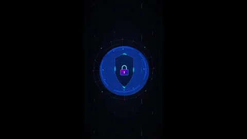 Cyber security shield animation with digital network data protection concep.. Stock Footage 337558927