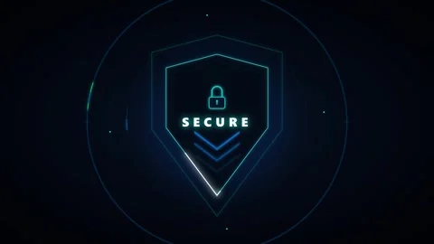 Cyber security shield animation with digital padlock and glowing data prote.. Stock Footage 337558939