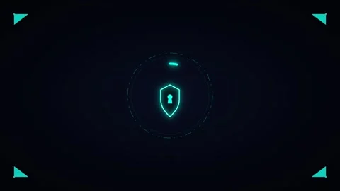 Cyber security shield animation with digital hud interface and data protect.. Stock Footage 337566657