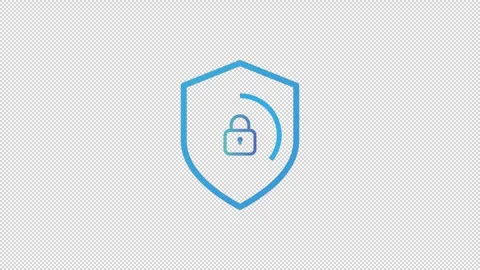 Cyber Security Shield Animation with Lock for Data Protection Interface 스톡 동영상 332675726