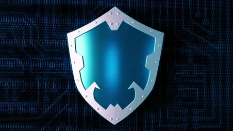 Cyber Security Shield Background Seamless Loop Stock Footage 211804900