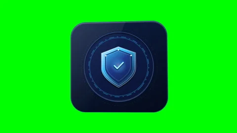 Cyber Security Shield Card With Green Screen Background. Stock Footage 346601072