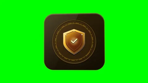 Cyber Security Shield Card With Green Screen Background. Stock Footage 346683043