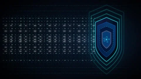Cyber security shield digital interface: data protection and network defens.. Stock Footage 337558959