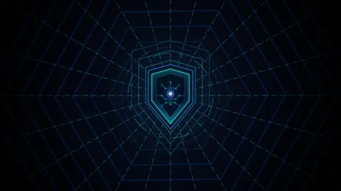 Cyber security shield digital tunnel abstract background, data protection t.. Stock Footage 337558966
