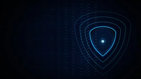 Cyber security shield hud interface: digital data protection and network de.. Stock Footage 337559037