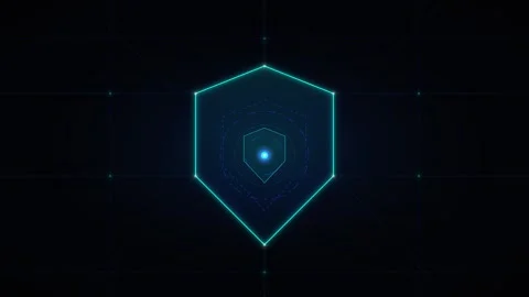Cyber security shield hud interface: digital data protection and network de.. Stock Footage 344863384