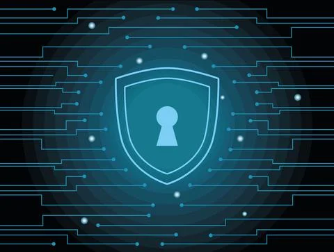 Cyber security shield Stock Illustration