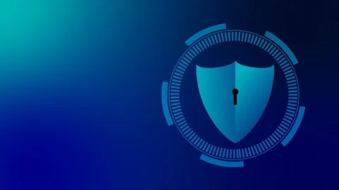 Cyber Security Shield with Keyhole Animation Stock-Footage 317211806