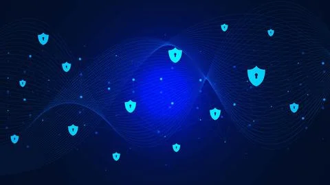 Cyber security shield lock for internet privacy Illustrazione stock