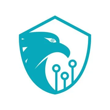 Cyber Security Shield Logo Design Illustration Illustrazione stock