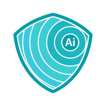 Cyber Security Shield Logo Design Illustration Illustrazione stock