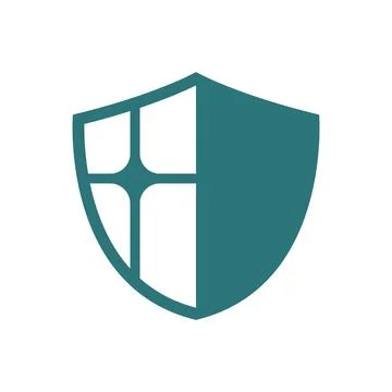 Cyber Security Shield Logo Design Illustration Stock Illustration
