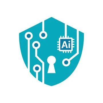 Cyber Security Shield Logo Design Illustration Stock Illustration