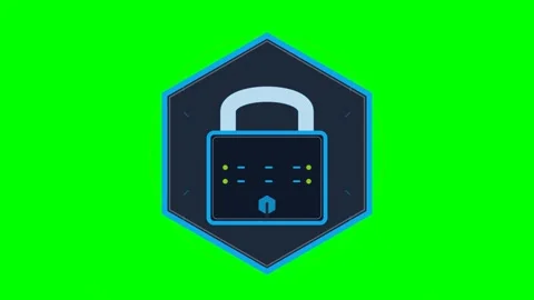 Cyber Security Shield Padlock Circuit Data Pulse Green Screen for Smart Fac.. Stock Footage 347338567