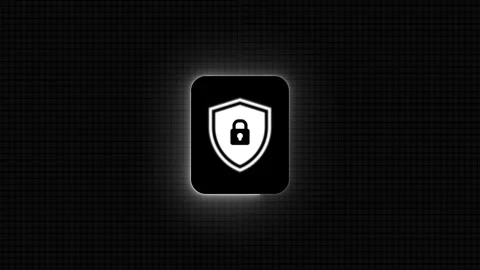 Cyber security shield with padlock icon glowing on dark digital grid backgr.. Stock Footage 336803649