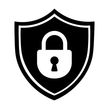 Cyber Security Shield With Padlock Icon For Data Protection Vector Stock Illustration