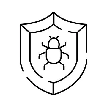 Cyber security shield protecting against malware virus Illustration
