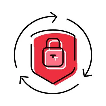 Cyber security shield protecting data with padlock Stock Illustration