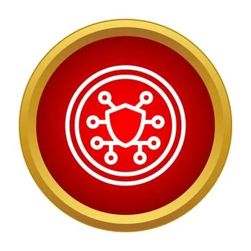 Cyber security shield protecting network data privacy icon Stockillustratie