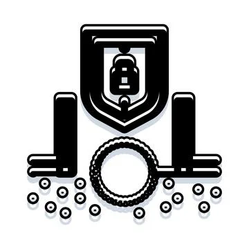 Cyber security shield protecting sensitive data access 스톡 일러스트