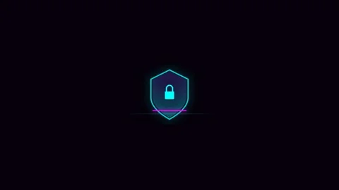 Cyber Security Shield Scanning Animation Vidéo 334552198
